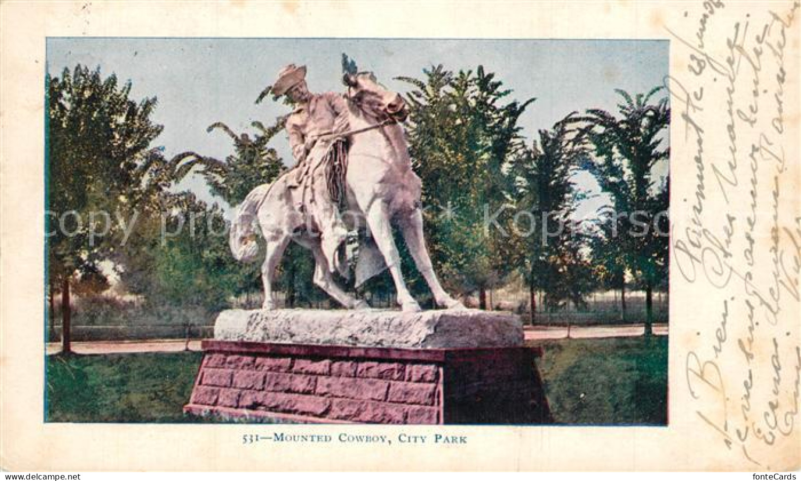 73533832 Fairmount City City Park Mounted Cowboy Fairmount City - Other & Unclassified