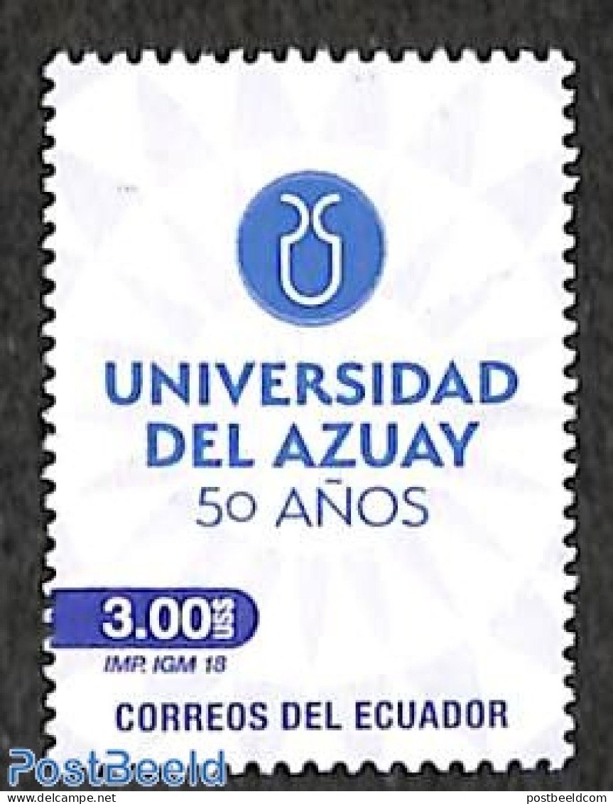 Ecuador 2018 Azuay University 1v, Mint NH, Science - Education - Ecuador