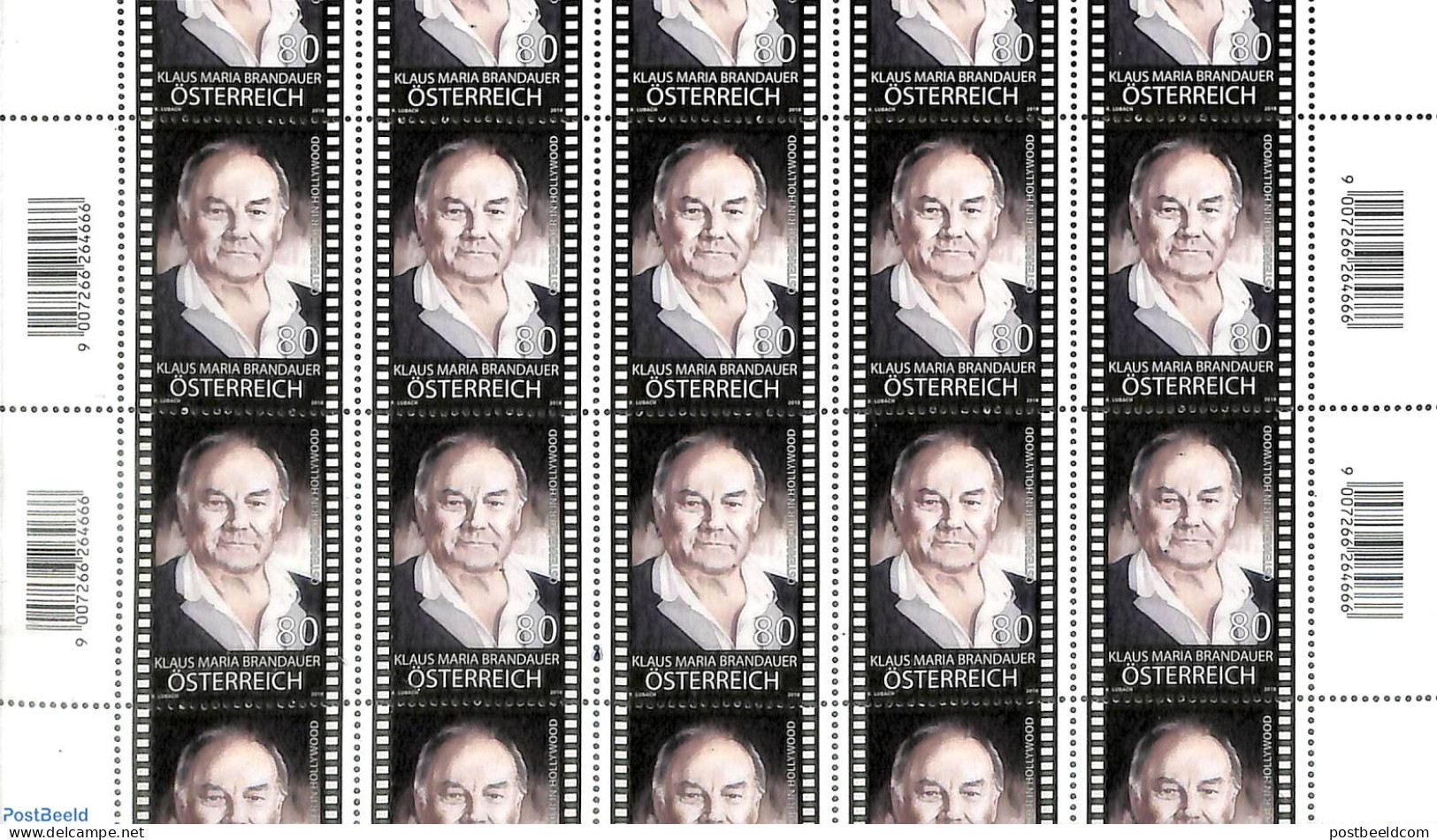 Austria 2018 Klaus M. Brandauer  M/s, Mint NH, Performance Art - Movie Stars - Unused Stamps
