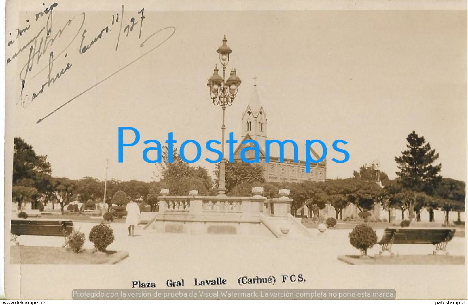 227552 ARGENTINA BUENOS AIRES CARHUE PLAZA GRAL LAVALLE POSTAL POSTCARD - Argentina