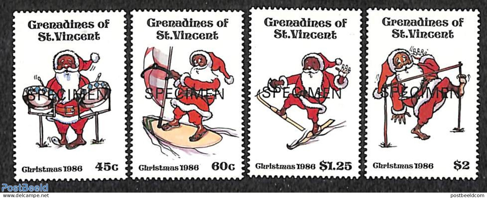 Saint Vincent & The Grenadines 1986 Christmas 4v, SPECIMEN, Mint NH - St.Vincent & Grenadines