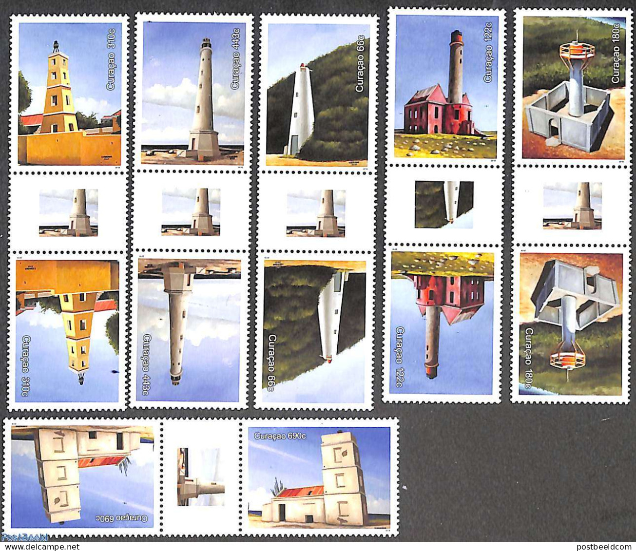 Curaçao 2018 Lighthouses 6v, Gutter Pairs, Mint NH, Various - Lighthouses & Safety At Sea - Faros