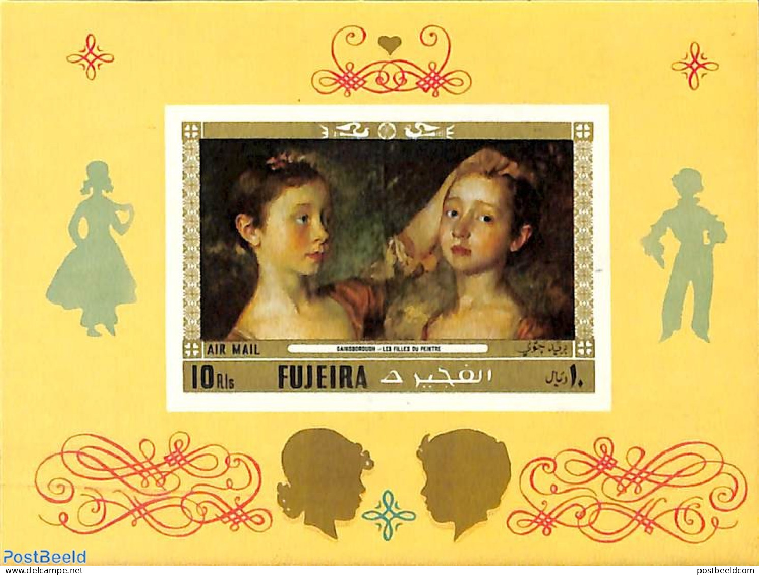 Fujeira 1972 Children On Paintings S/s, Imperforated, Mint NH, Art - Paintings - Fudschaira