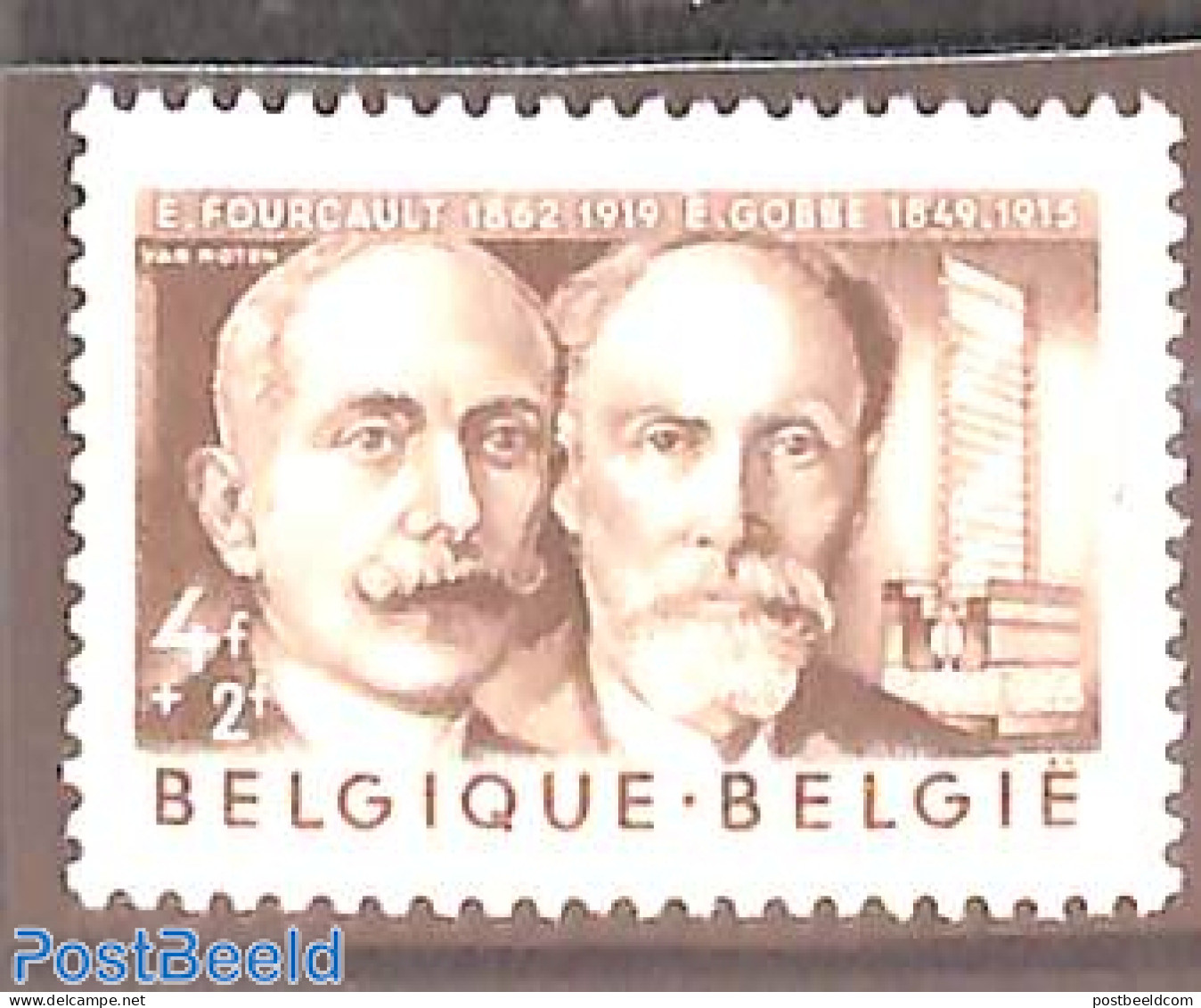Belgium 1955 4+2f, Stamp Out Of Set, Unused (hinged), Science - Inventors - Ongebruikt