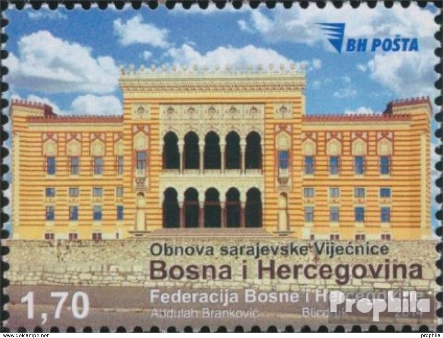 Bosnien-Herzegowina 641 (kompl.Ausg.) Postfrisch 2014 Wiederaufbau Des Alten Rathauses - Bosnia Erzegovina