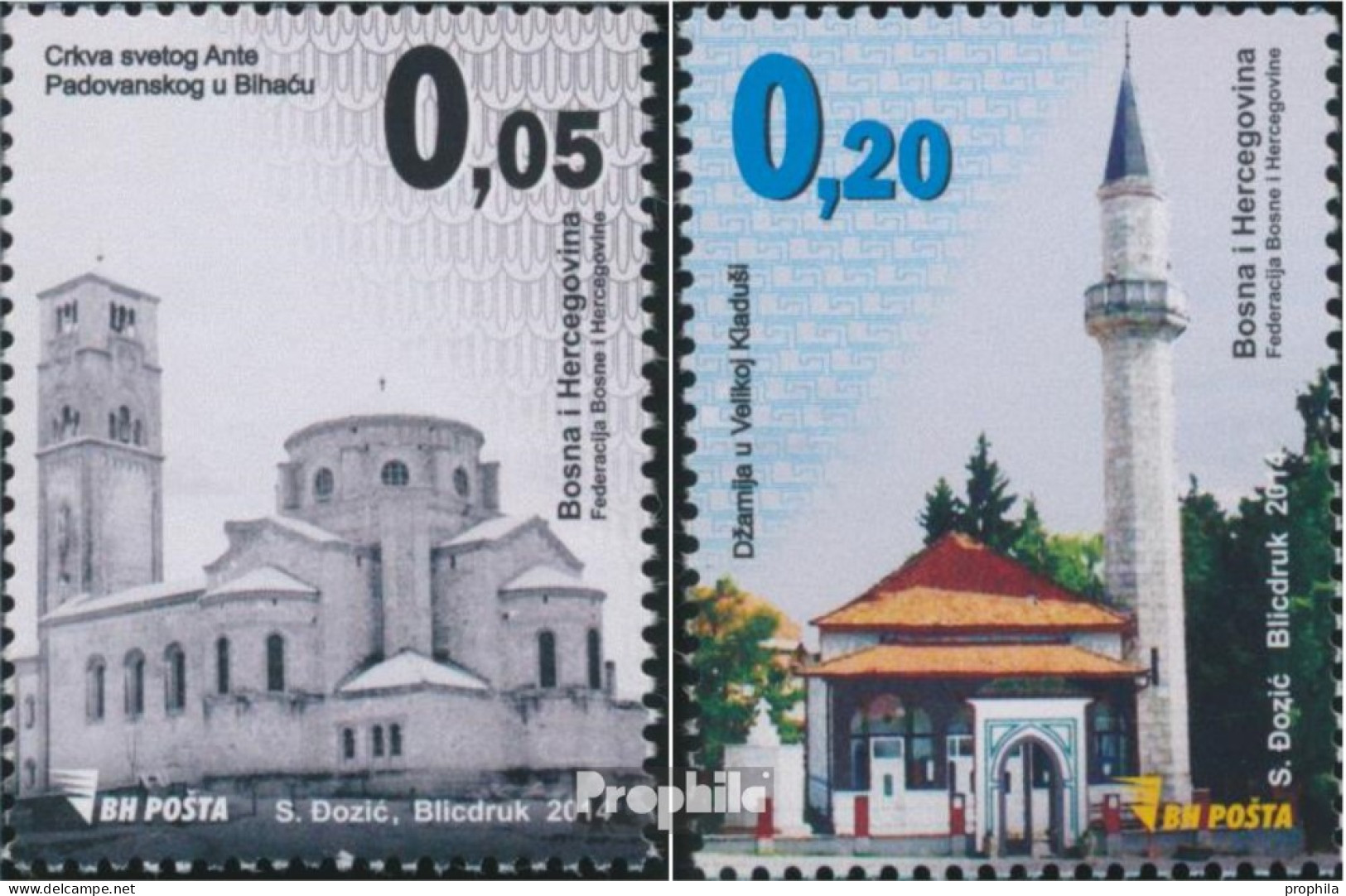 Bosnien-Herzegowina 640,642 (kompl.Ausg.) Postfrisch 2014 Sakralbauten - Bosnia Erzegovina