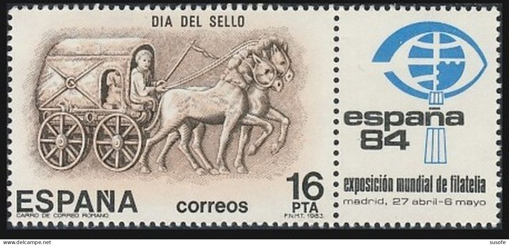 España 1983 Edifil 2719 Sello ** Dia Del Sello Carro De Correo Romano Michel 2604 Yvert 2338 Spain Stamp Timbre Espagne - Ongebruikt