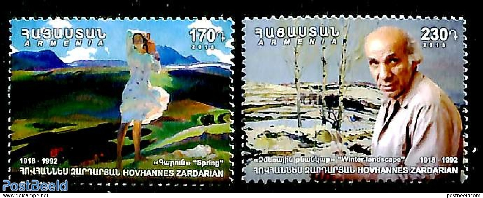 Armenia 2018 Paintings 2v, Mint NH, Art - Modern Art (1850-present) - Paintings - Armenien