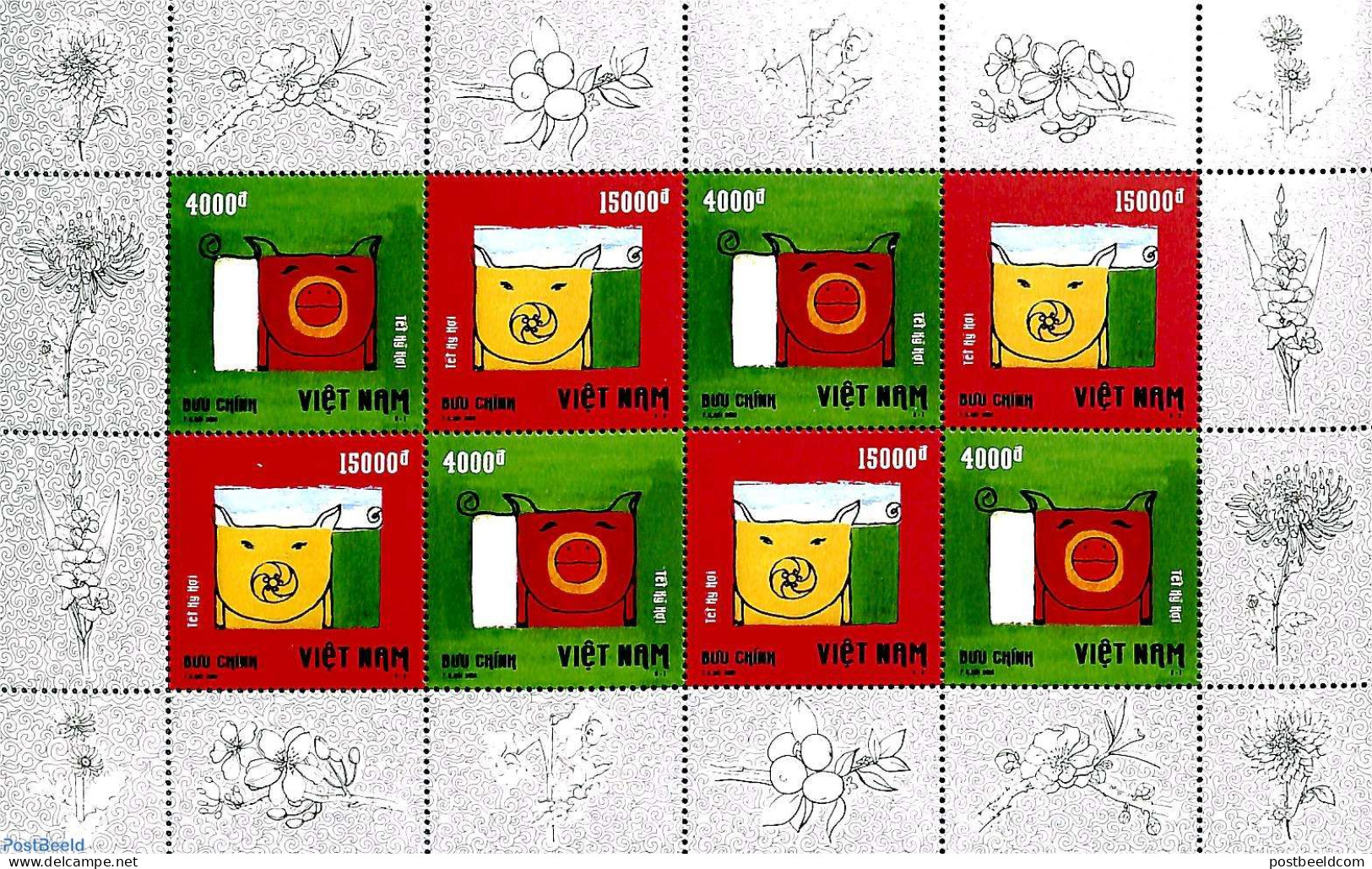 Vietnam 2018 Year Of The Pig M/s, Mint NH, Various - New Year - New Year