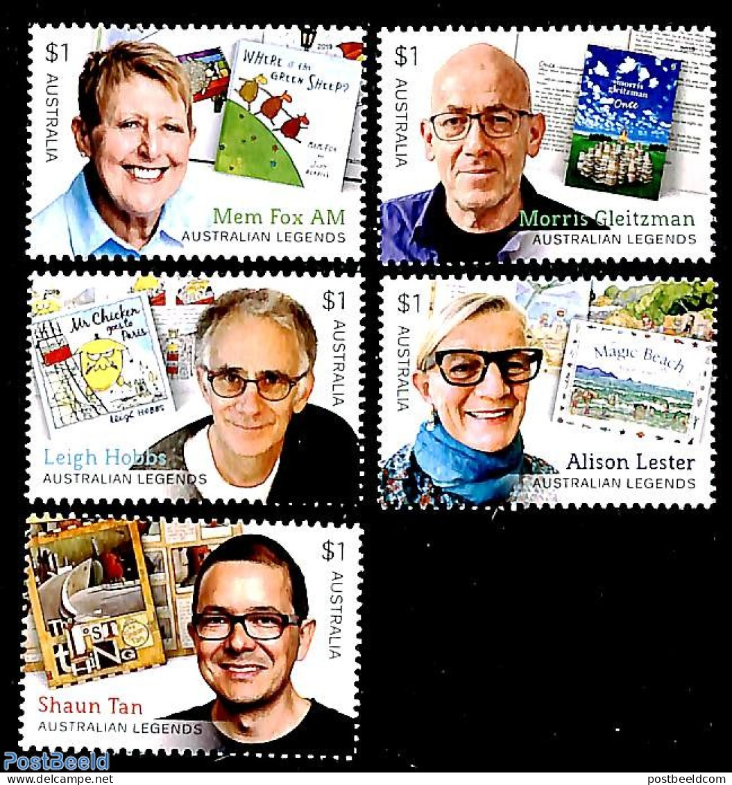 Australia 2019 Australian Legends 5v, Mint NH, Art - Authors - Children's Books Illustrations - Unused Stamps