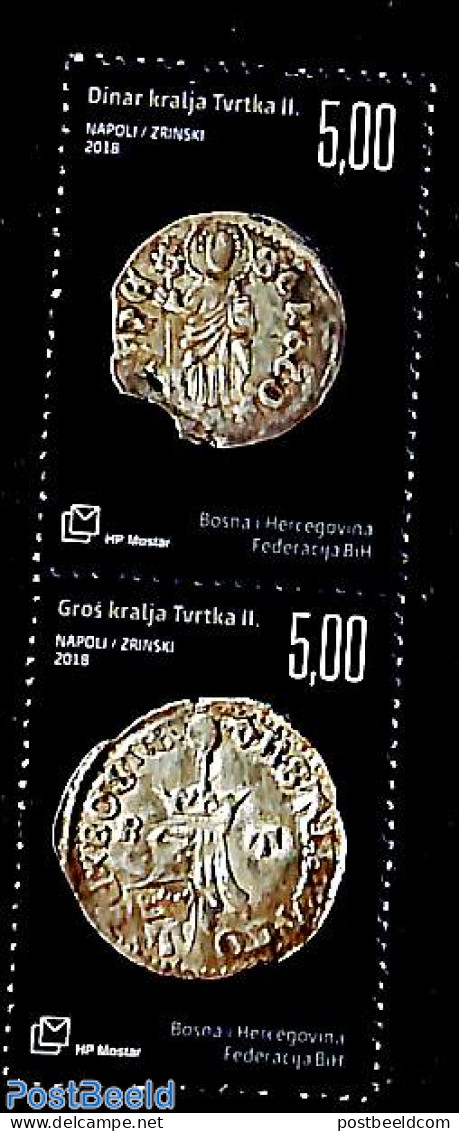 Bosnia Herzegovina - Croatic Adm. 2018 Numismatics 2v [:], Mint NH, Various - Money On Stamps - Monnaies