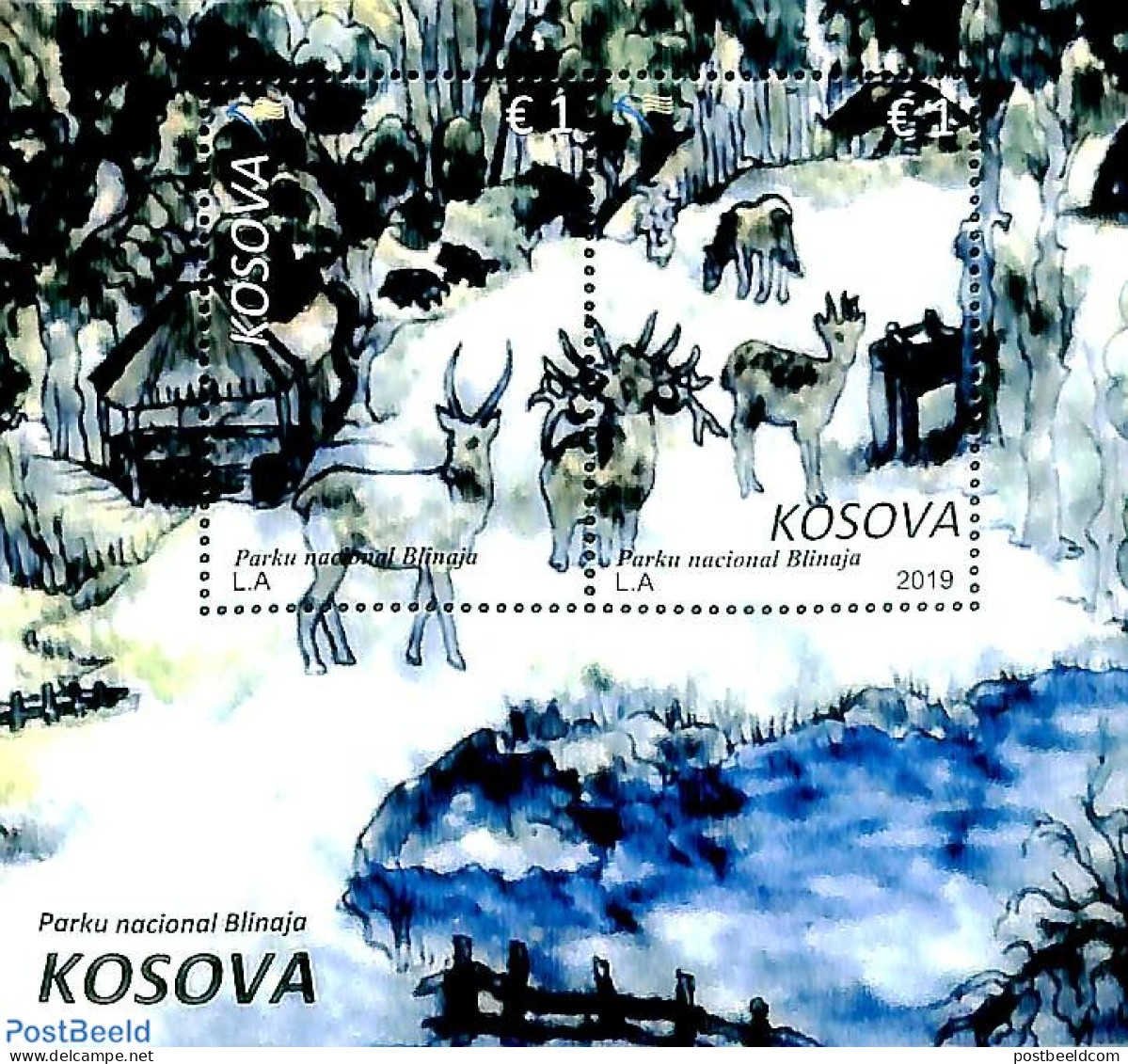 Kosovo 2019 National Park Blinaja S/s, Mint NH, Nature - Animals (others & Mixed) - Deer - National Parks - Natura