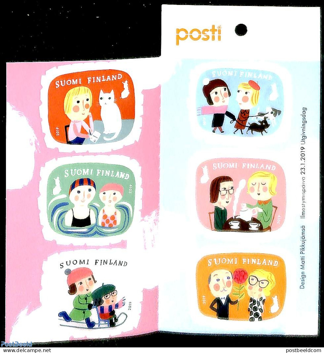 Finland 2019 Shared Joy 6v S-a In Booklet, Mint NH, Nature - Sport - Cats - Dogs - Swimming - Stamp Booklets - Ongebruikt