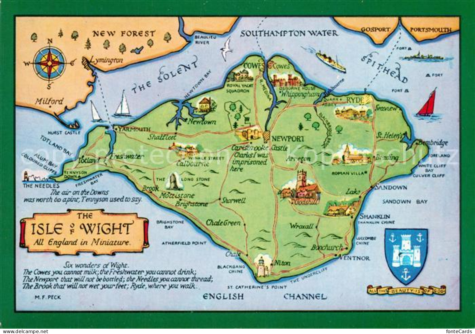 73517270 Isle Of Wight UK Map Of The Island Isle Of Wight UK - Altri & Non Classificati