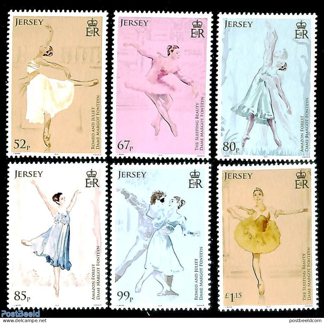 Jersey 2019 Margot Fonteyn 6v, Mint NH, Performance Art - Dance & Ballet - Dans