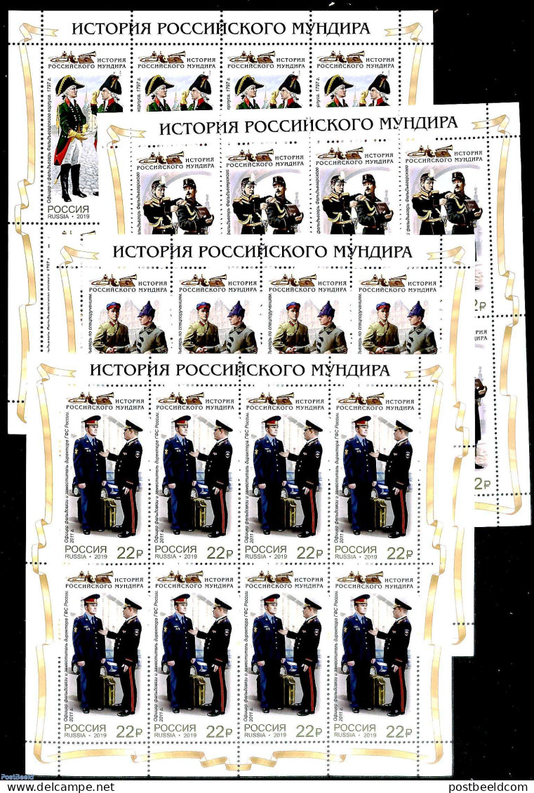 Russia 2019 Uniforms 4 M/s, Mint NH, Various - Uniforms - Disfraces