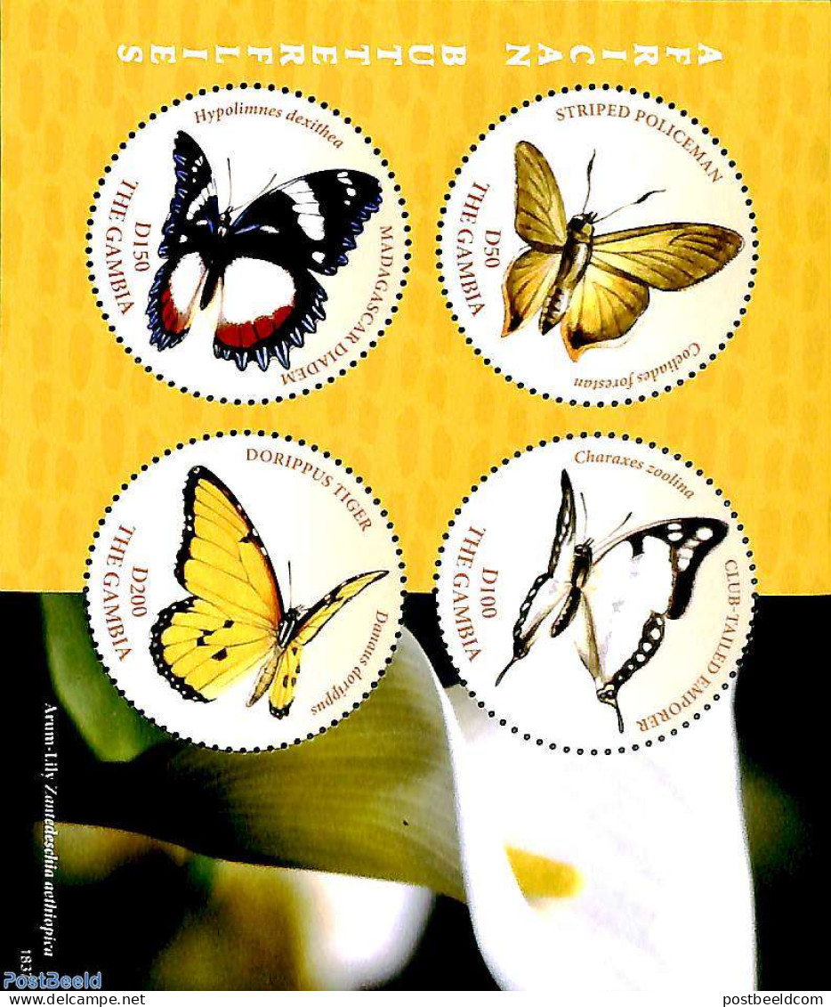 Gambia 2018 Butterflies 4v M/s, Mint NH, Nature - Butterflies - Gambia (...-1964)