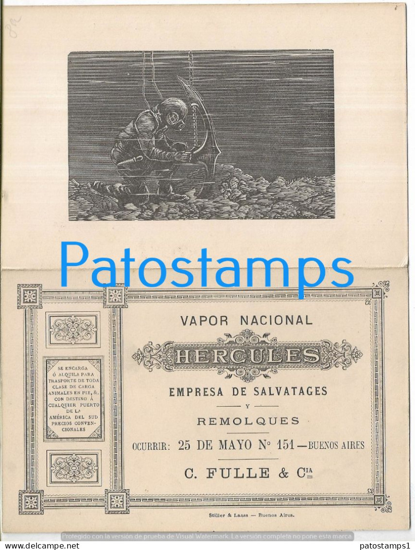 227554 ARGENTINA BUENOS AIRES PUBLICITY VAPOR NACIONAL HERCULES EMPRESA DE SALVATAGES CARD NO POSTAL POSTCARD - Argentina