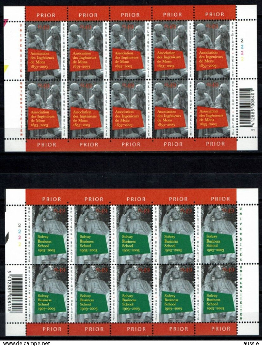 Belgie Belgique 2003 OCBn° 3160-3161  *** MNH Feuillet Complète Planche Plaatnummer 2 - Unused Stamps