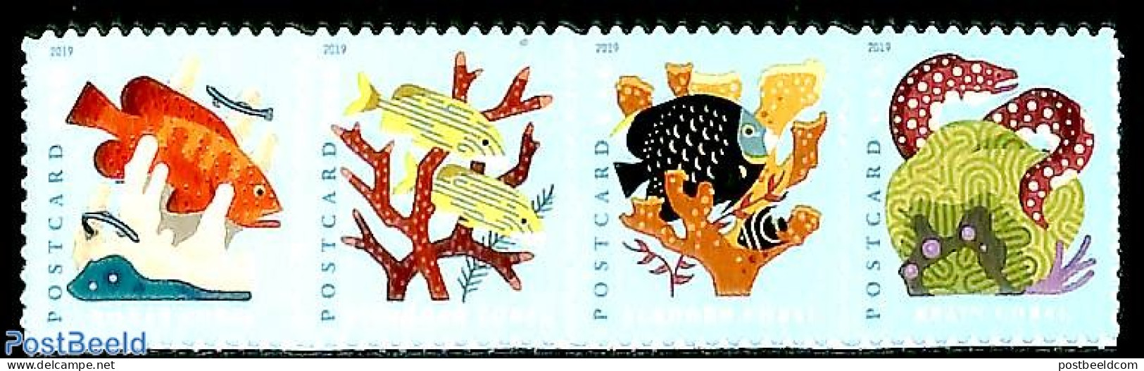 United States Of America 2019 Coral Reefs 4v S-a, Mint NH, Nature - Fish - Unused Stamps
