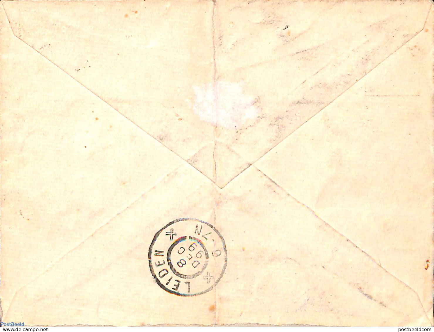 Netherlands 1899 Envelope 5c, Uprated With 10c Bontkraag To Registered Mail From Rotterdam To Leiden, Used Postal Stat.. - Lettres & Documents