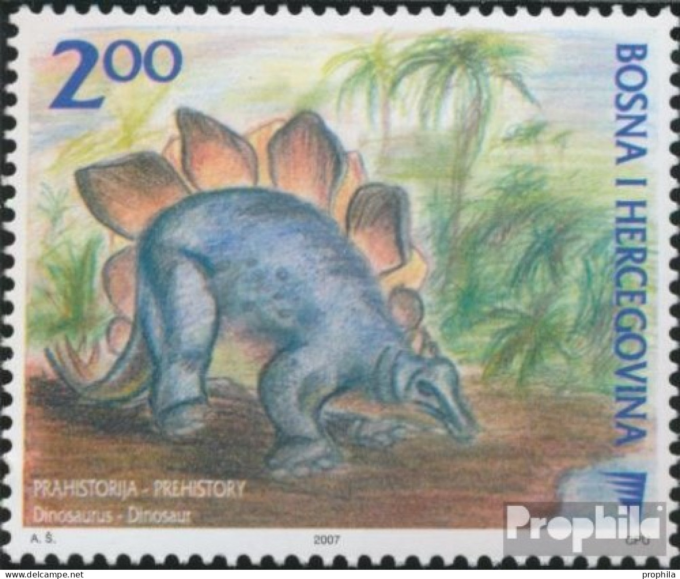 Bosnien-Herzegowina 505 (kompl.Ausg.) Postfrisch 2007 Prähistorisches Reptil - Bosnia Erzegovina