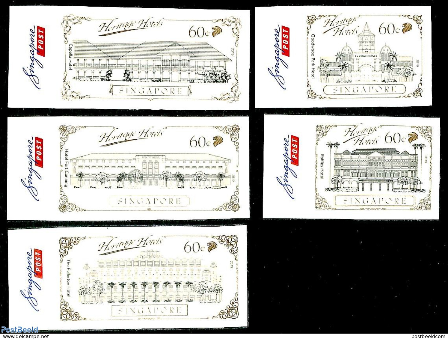 Singapore 2019 Heritage Hotels 5v S-a, Mint NH, Various - Hotels - Tourism - Settore Alberghiero & Ristorazione