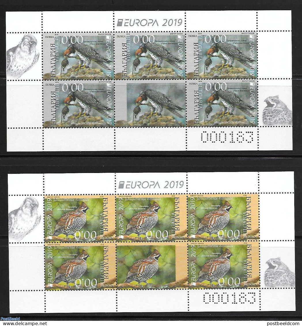 Bulgaria 2019 Europa Birds, 2 M/s, Special Print. Not Valid For Postage., Mint NH, History - Nature - Europa (cept) - .. - Ongebruikt