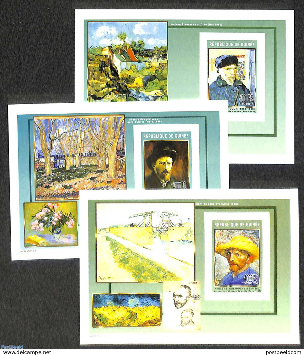Sao Tome/Principe 2004 Vincent Van Gogh 3 S/s, Imperforated, Mint NH, Art - Modern Art (1850-present) - Vincent Van Gogh - São Tomé Und Príncipe