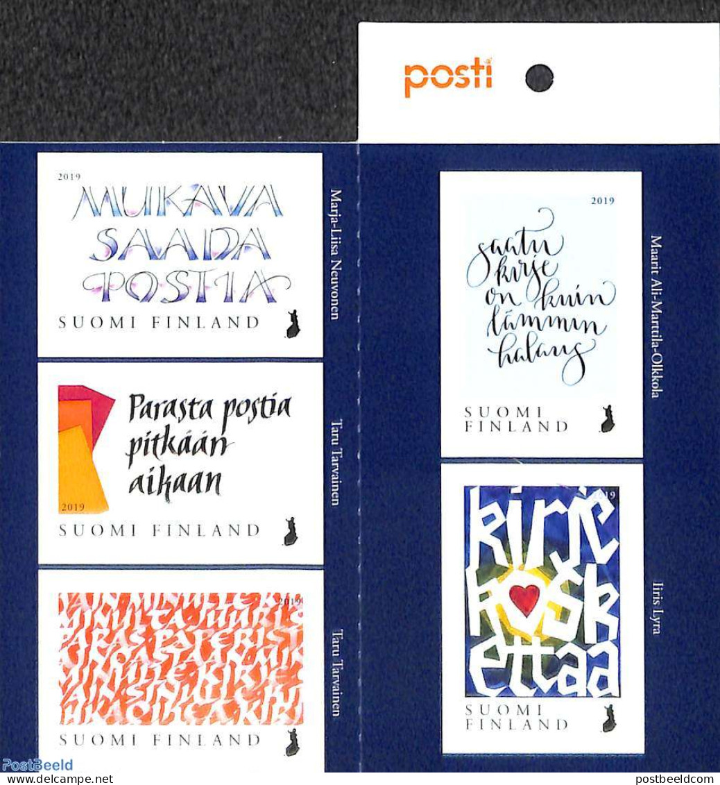 Finland 2019 Touching Letters 5v S-a In Booklet, Mint NH, Stamp Booklets - Art - Handwriting And Autographs - Nuovi