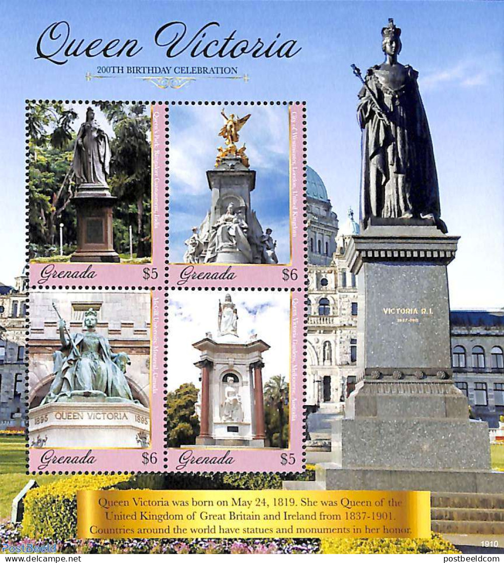 Grenada 2019 Queen Victoria 4v M/s, Mint NH, History - Kings & Queens (Royalty) - Art - Sculpture - Case Reali