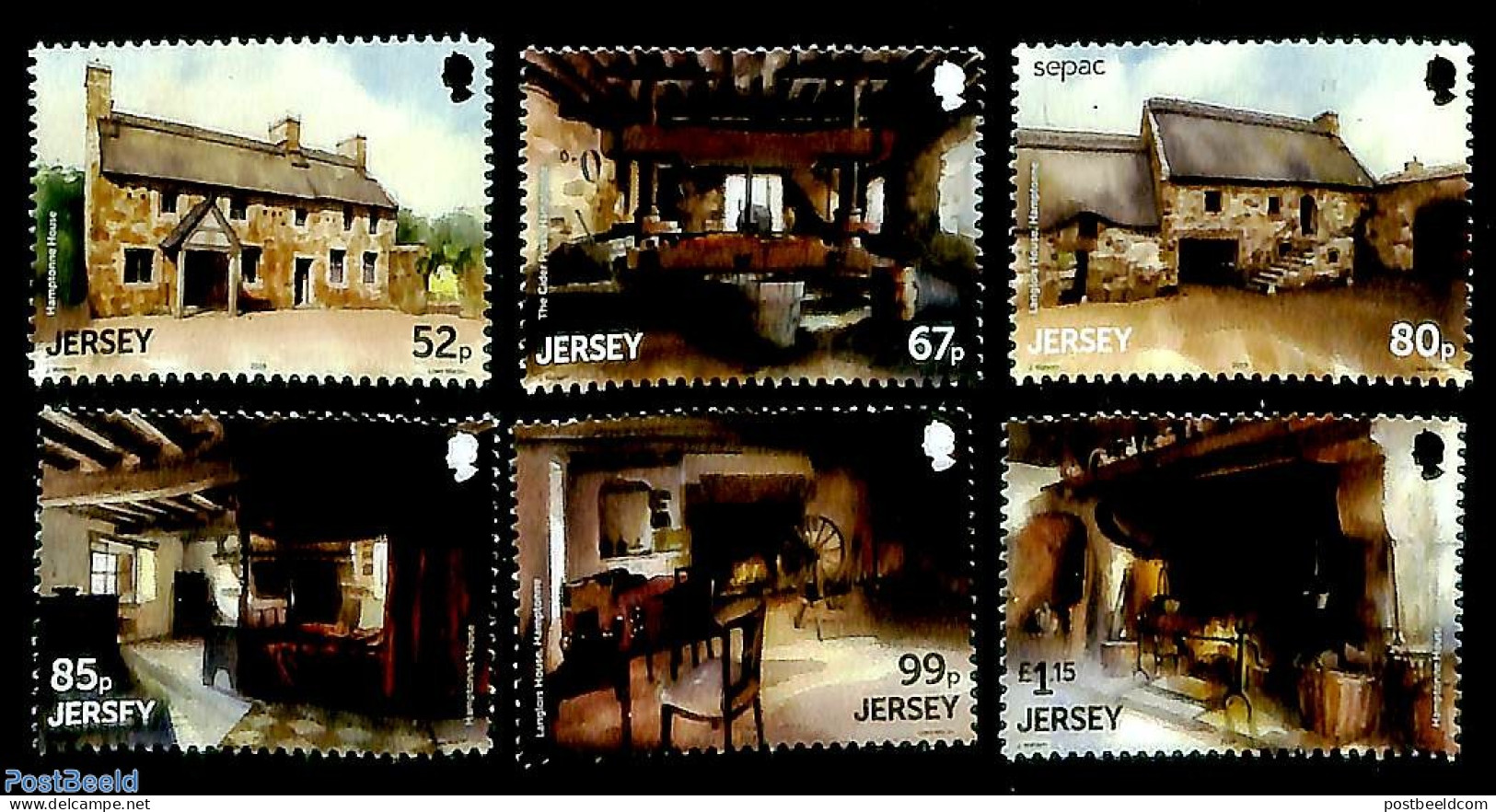 Jersey 2019 Hamptonne 6v, Mint NH, Art - Architecture - Jersey