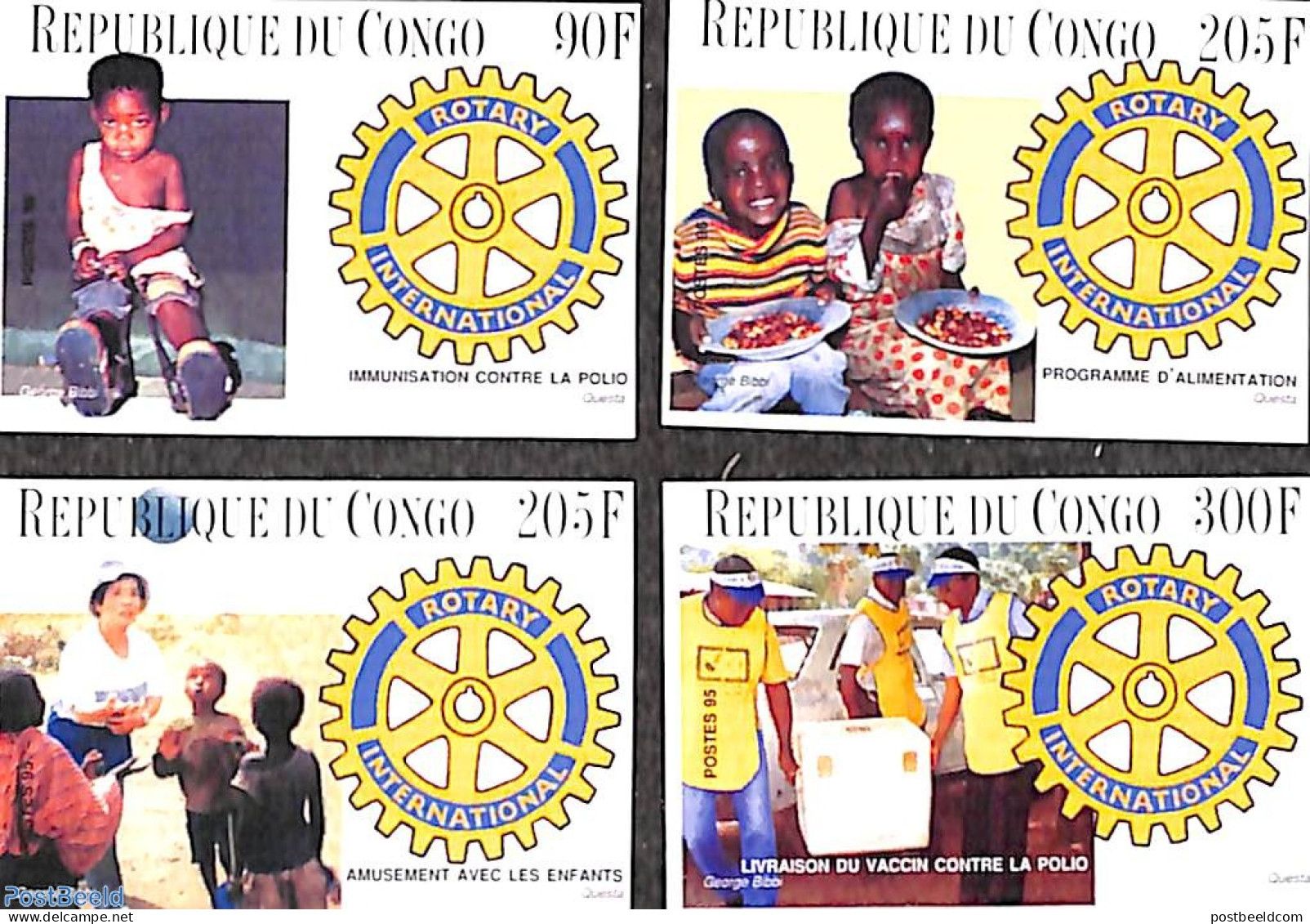 Congo Republic 1996 Rotary 4v, Imperforated, Mint NH, Various - Rotary - Rotary, Club Leones