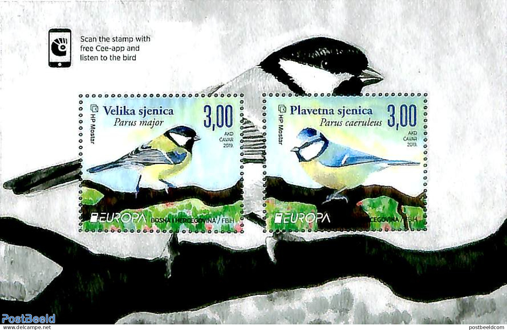 Bosnia Herzegovina - Croatic Adm. 2019 Europa, Birds S/s, Mint NH, History - Nature - Europa (cept) - Birds - Bosnia Erzegovina