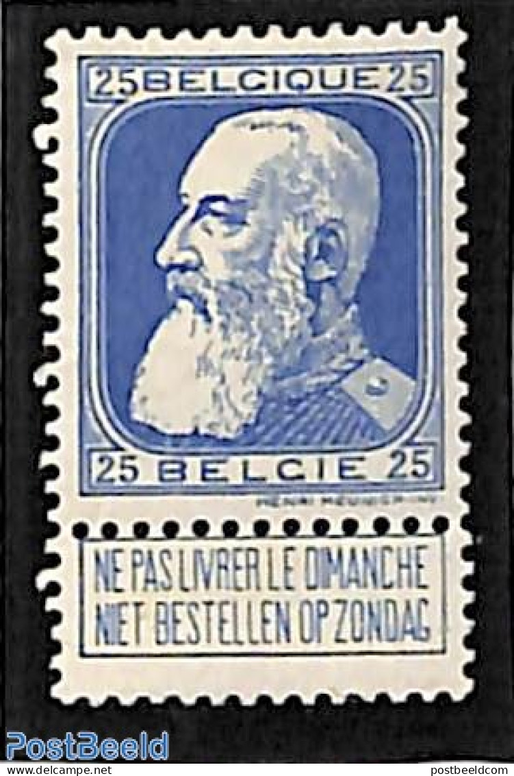 Belgium 1905 25c, Stamp Out Of Set, Mint NH - Ongebruikt