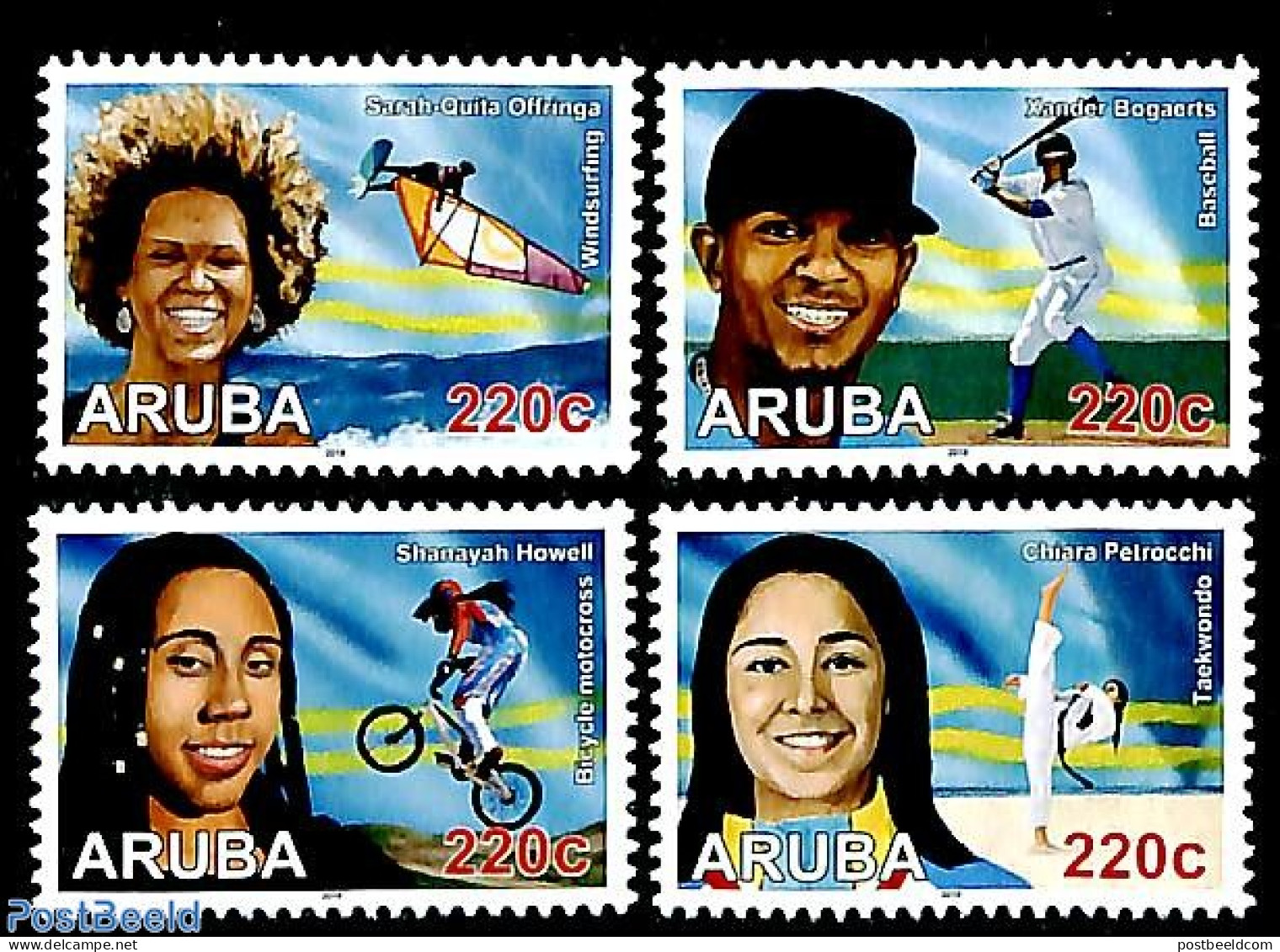 Aruba 2019 Sports 4v, Mint NH, Sport - Baseball - Cycling - Fun Sports - Judo - Sailing - Sport (other And Mixed) - Béisbol