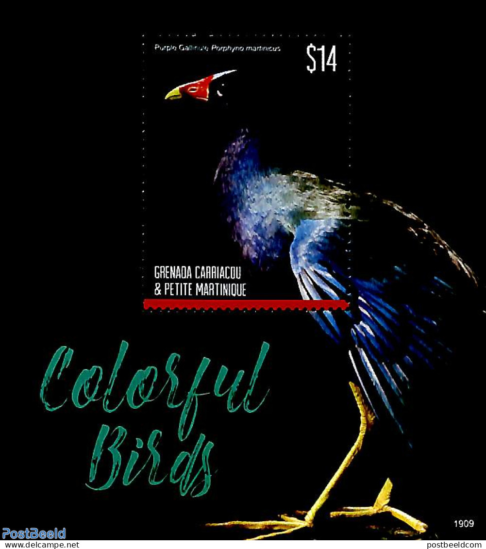 Grenada Grenadines 2019 Colorful Birds S/s, Mint NH, Nature - Birds - Grenade (1974-...)