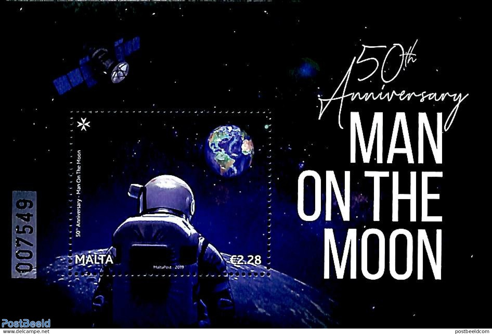 Malta 2019 Man On The Moon S/s, Mint NH, Transport - Space Exploration - Malte