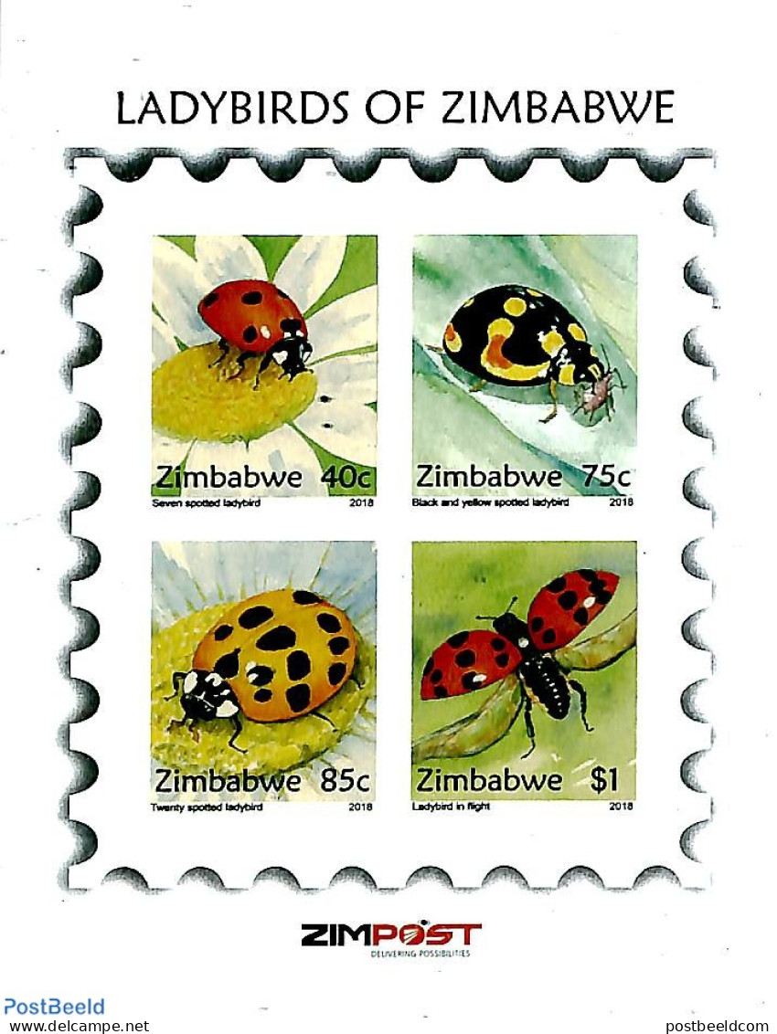 Zimbabwe 2018 Ladybirds S/s, Imperforated, Mint NH, Nature - Insects - Zimbabwe (1980-...)