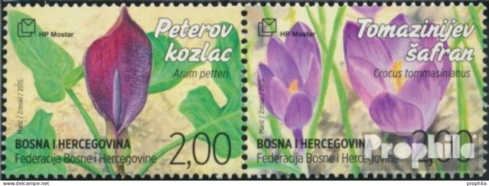Bosnien - Kroat. Post Mostar 419-420 Paar (kompl.Ausg.) Postfrisch 2015 Flora - Bosnie-Herzegovine
