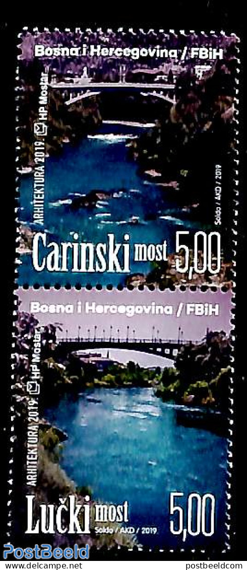 Bosnia Herzegovina - Croatic Adm. 2019 Bridges 2v [:], Mint NH, Art - Bridges And Tunnels - Bruggen