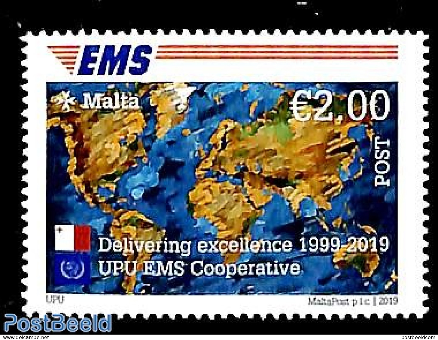 Malta 2019 EMS Co-operative 1v, Mint NH, Various - Joint Issues - Maps - Joint Issues