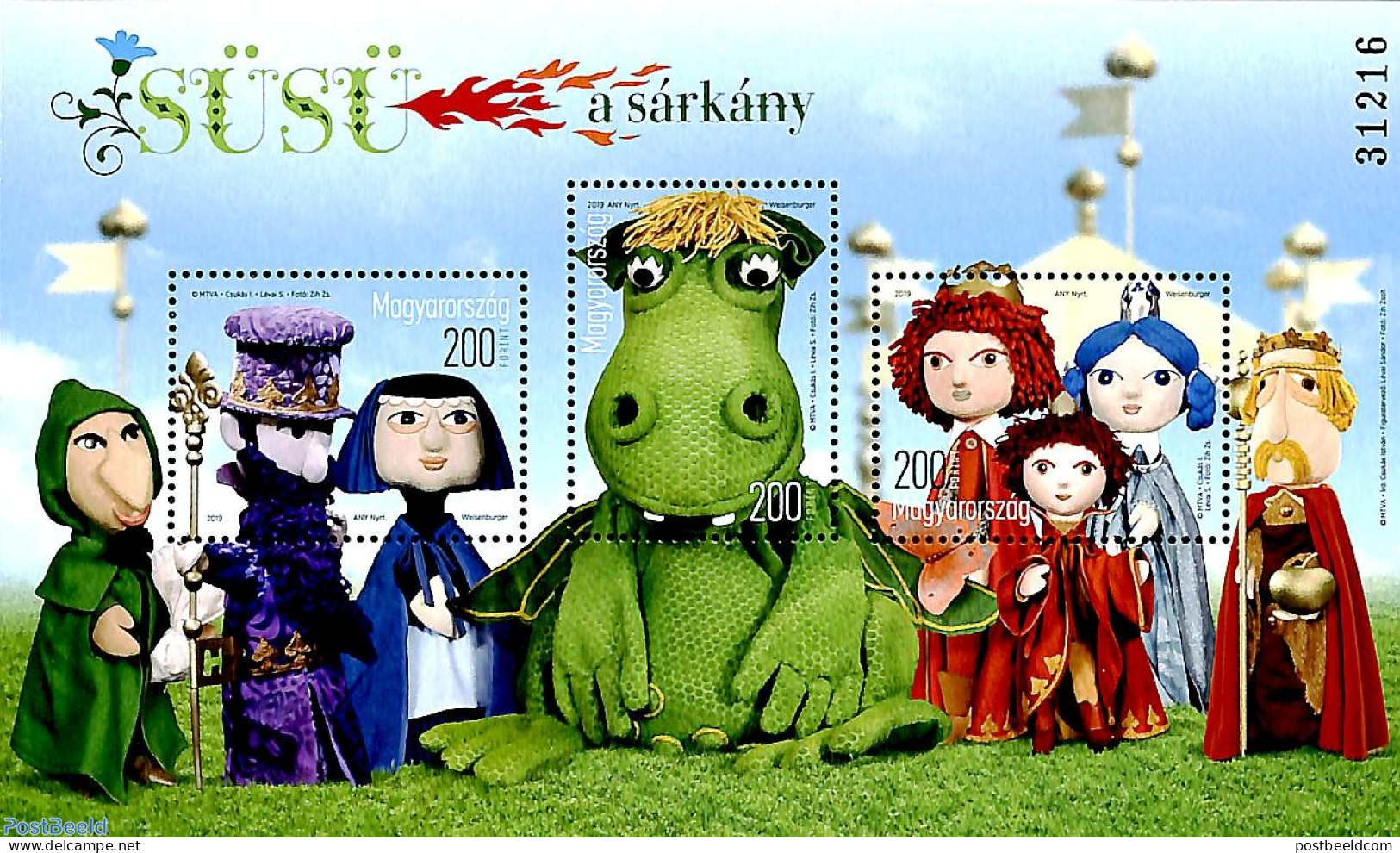 Hungary 2019 Susu The Dragon S/s, Mint NH, Art - Children's Books Illustrations - Unused Stamps