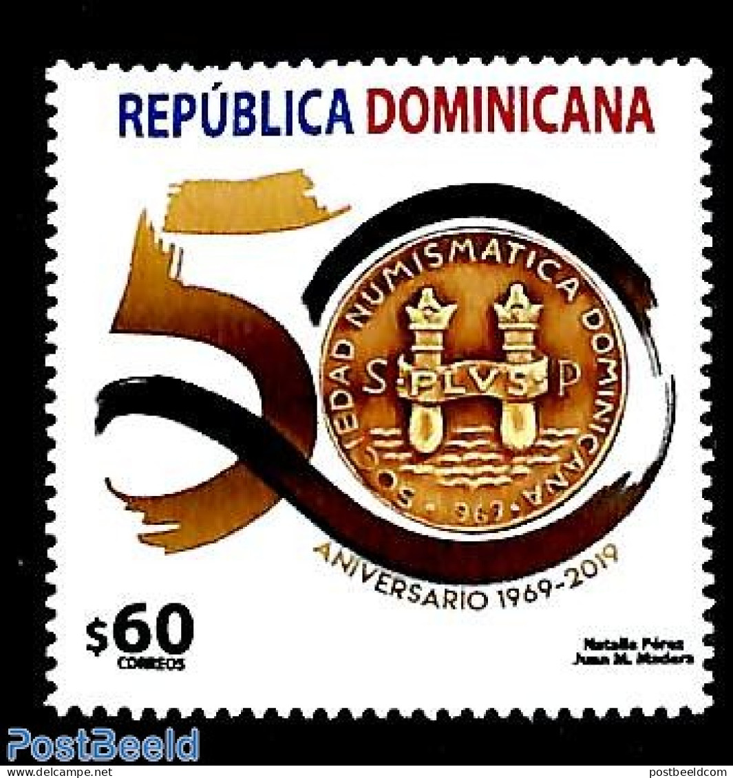 Dominican Republic 2019 Numismatic Society 1v, Mint NH, Various - Money On Stamps - Munten