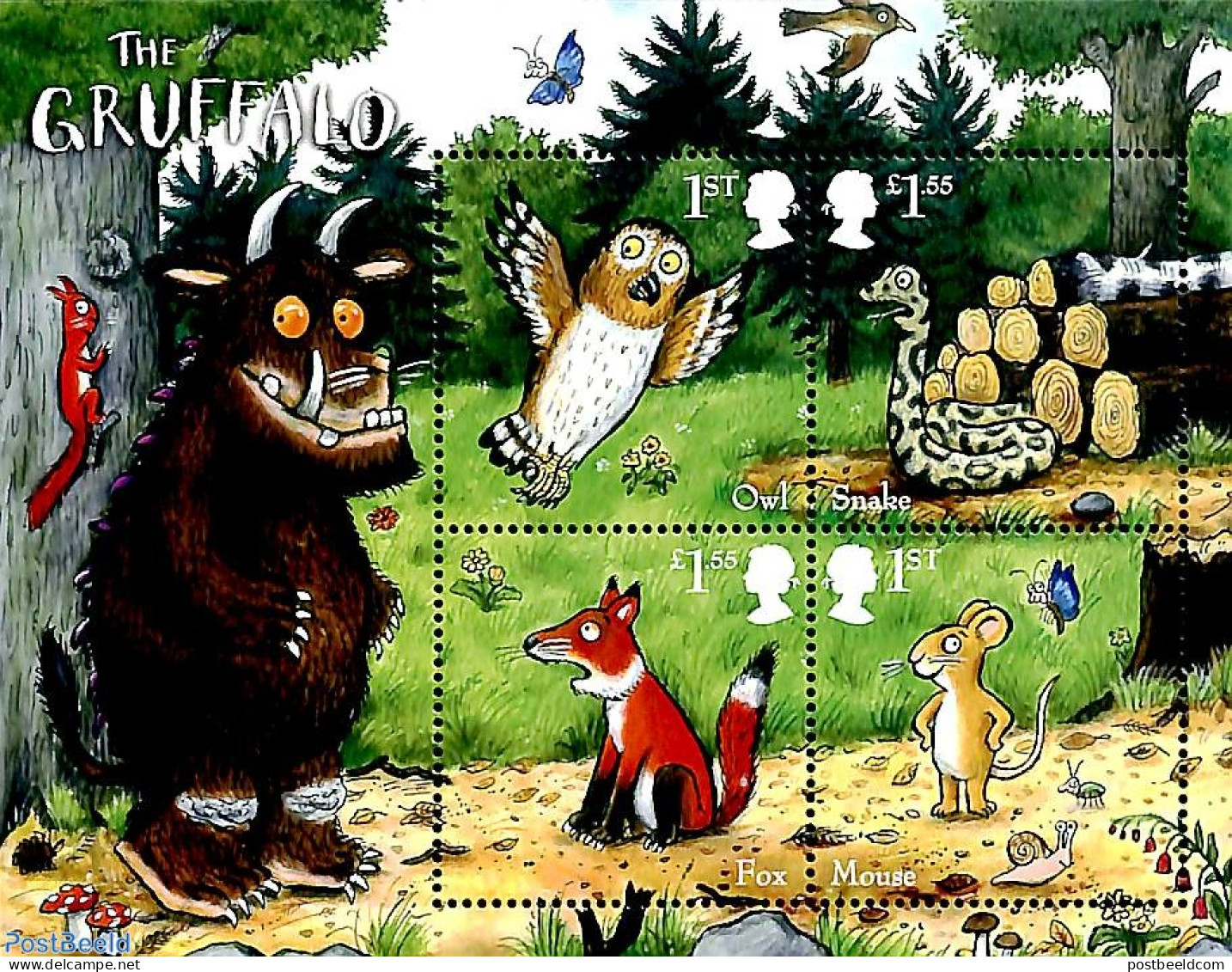 Great Britain 2019 The Gruffalo S/s, Mint NH, Art - Children's Books Illustrations - Unused Stamps