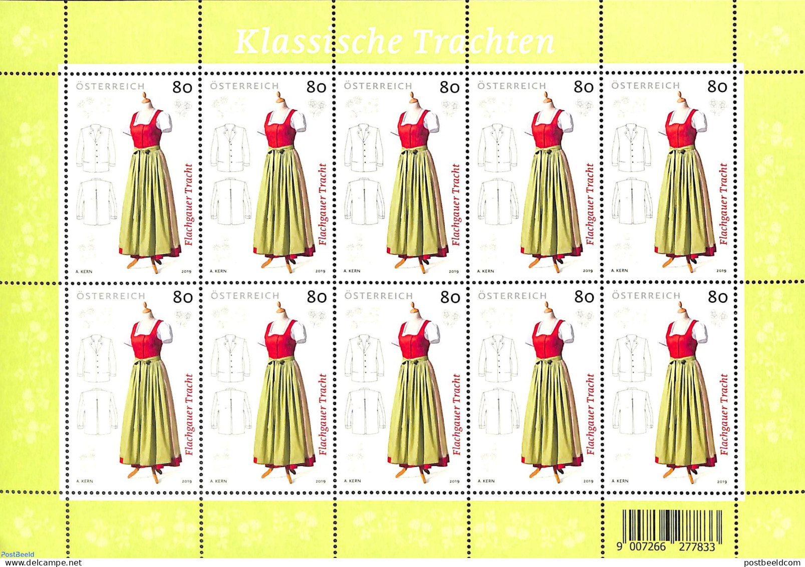 Austria 2019 Flachgauer Costume M/s, Mint NH, Various - Costumes - Unused Stamps