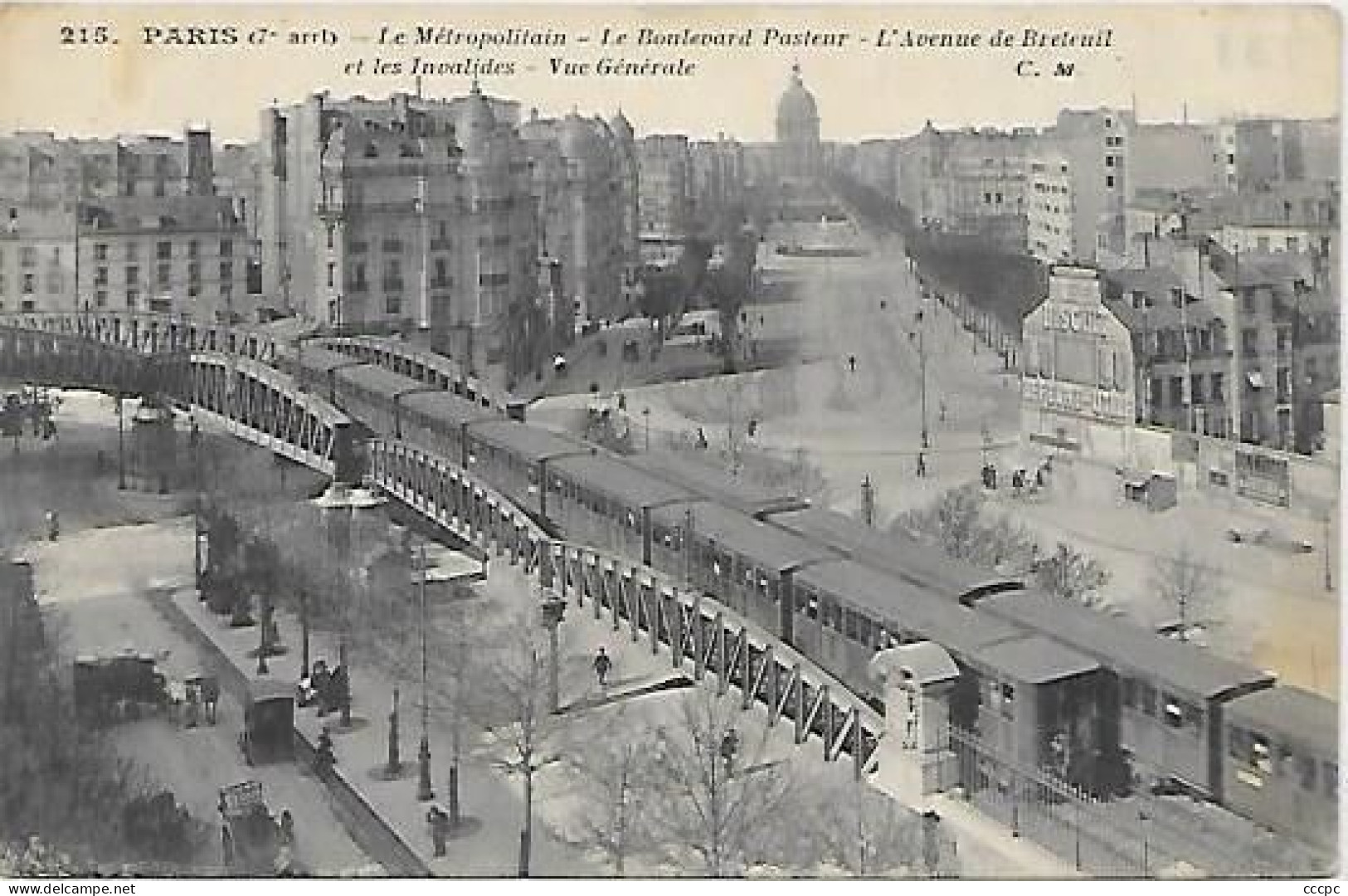 CPA  Paris Le Métropolitain - Le Boulevard Pasteur - L'Avenue De Breteuil Et Les Invalides - Vue Générale - Arrondissement: 07