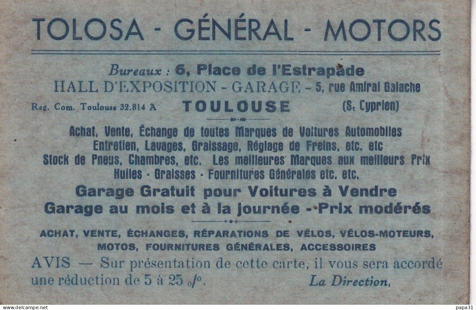 TOLOSA - GENERAL - MOTORS    - TOULOUSE - Toulouse