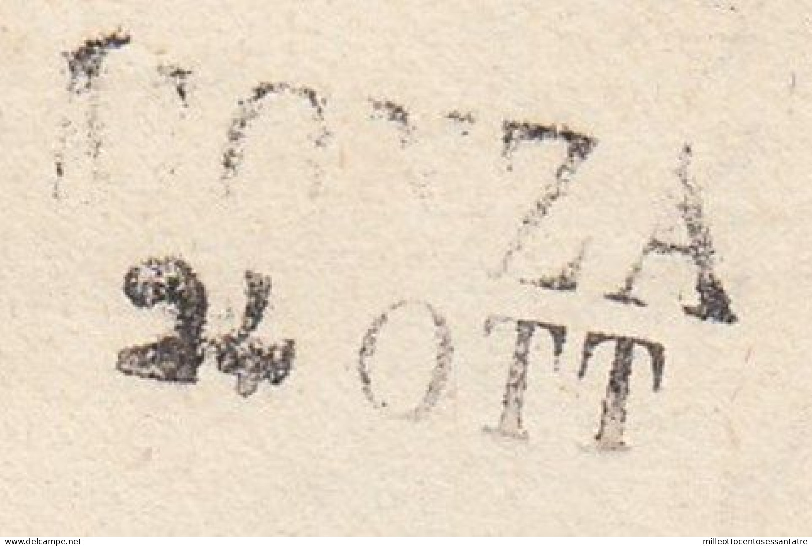 2474 - LOMBARDO VENETO - Fattura Commerciale Del 1852 Da Milano A Monza Con Cent. 15 Rosso Chiaro - III Tipo - . - Lombardo-Vénétie