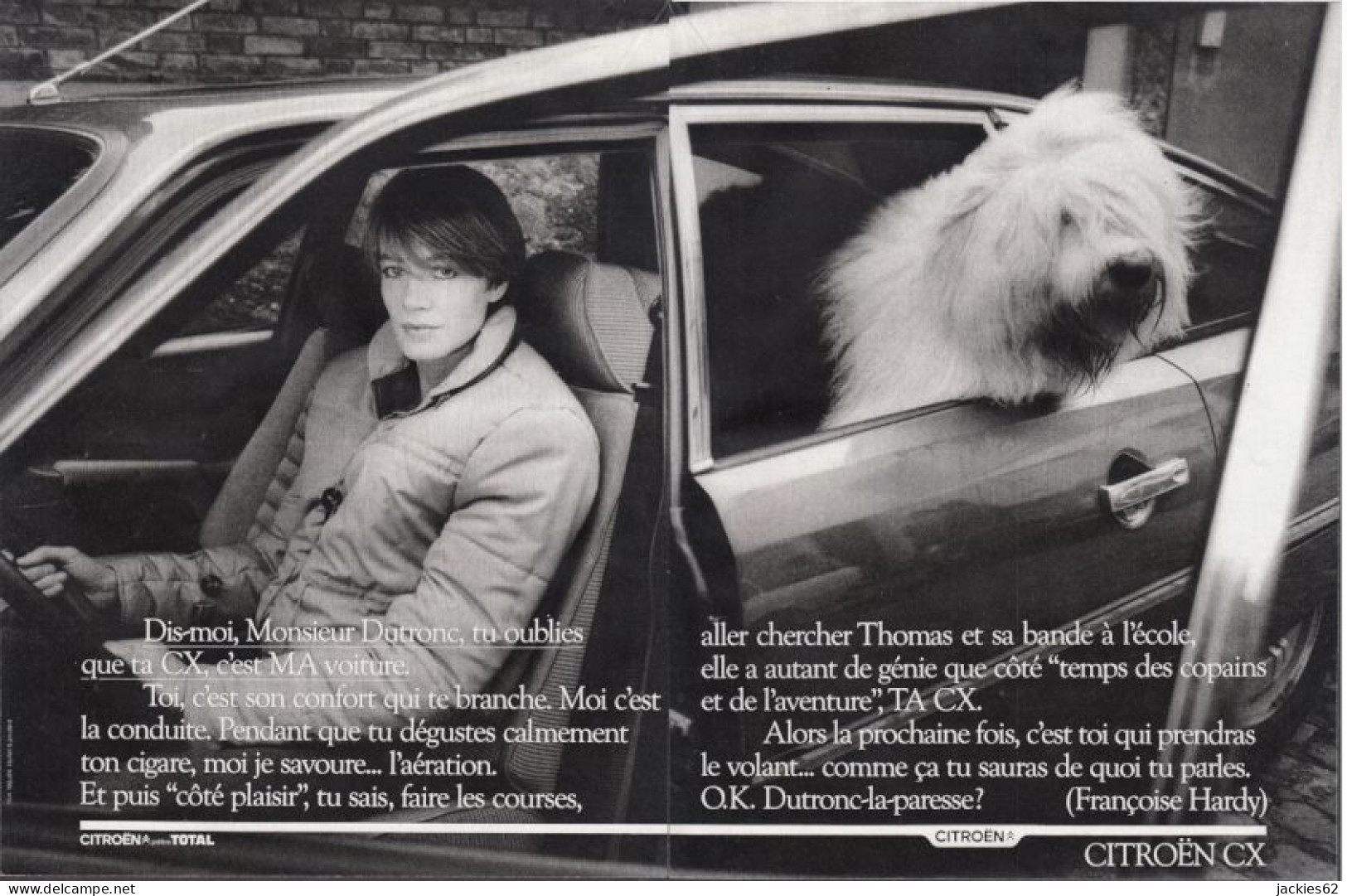 128789CL/ CITROËN CX Présentée Par Françoise Hardy, 2 Pages De Magazine Format 21/27,5 Cm - Werbung